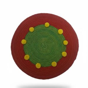 round mat green red