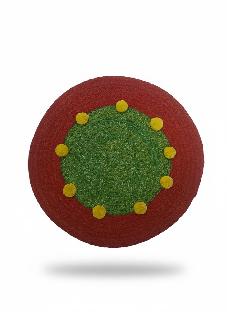round mat green red